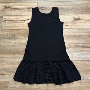 Grey State Tiered Mini Lexi Dress SZ 1 Small Black Stretch Pullover